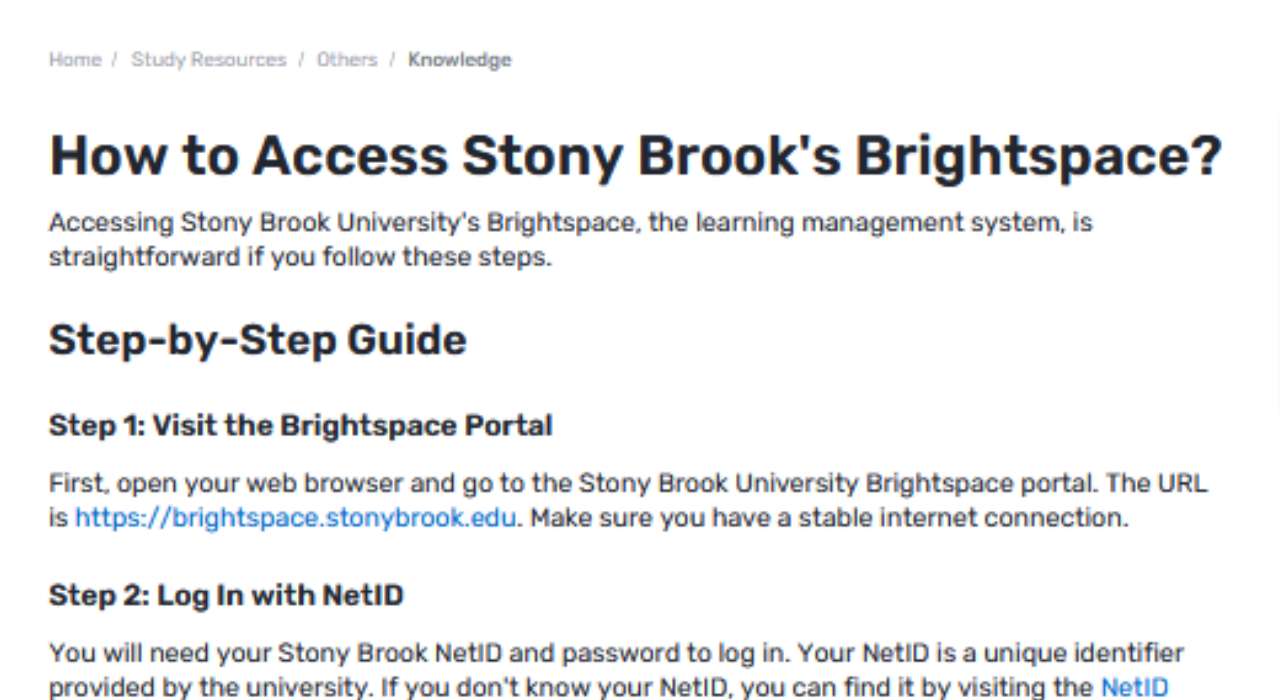 How Do I Get to Course Materials On Stony Brook’s Brightspace?